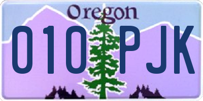 OR license plate 010PJK