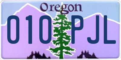 OR license plate 010PJL