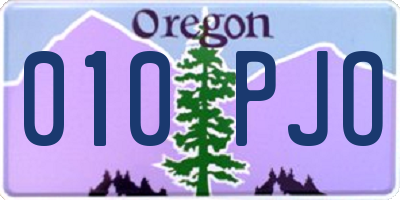 OR license plate 010PJO
