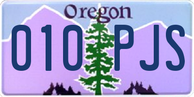OR license plate 010PJS