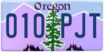 OR license plate 010PJT