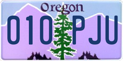 OR license plate 010PJU