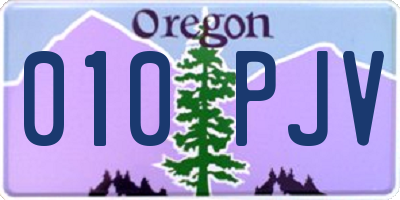 OR license plate 010PJV
