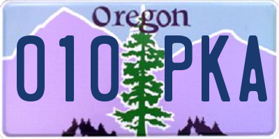 OR license plate 010PKA