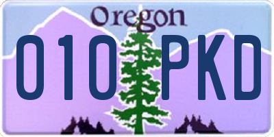 OR license plate 010PKD