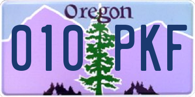 OR license plate 010PKF