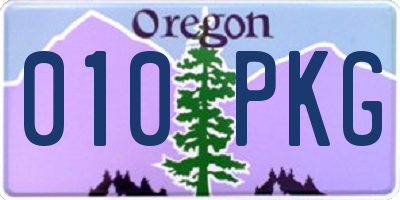 OR license plate 010PKG