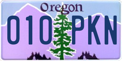 OR license plate 010PKN