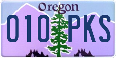 OR license plate 010PKS