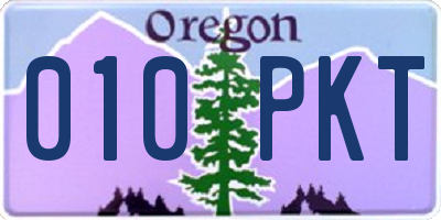 OR license plate 010PKT