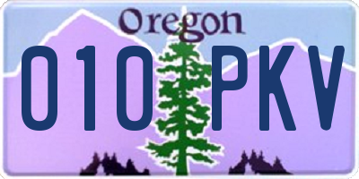 OR license plate 010PKV