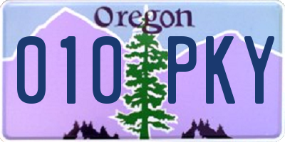 OR license plate 010PKY