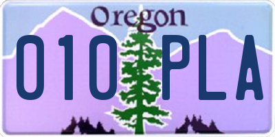 OR license plate 010PLA