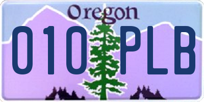 OR license plate 010PLB