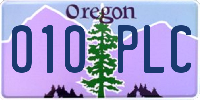 OR license plate 010PLC