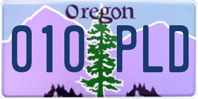 OR license plate 010PLD