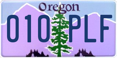 OR license plate 010PLF