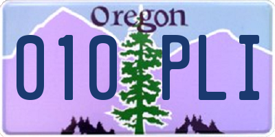 OR license plate 010PLI