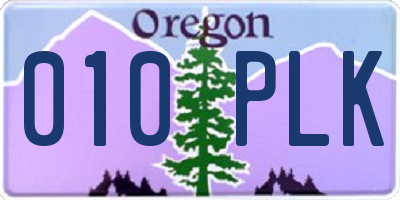 OR license plate 010PLK
