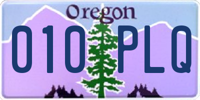 OR license plate 010PLQ