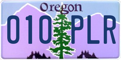 OR license plate 010PLR
