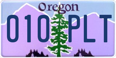 OR license plate 010PLT