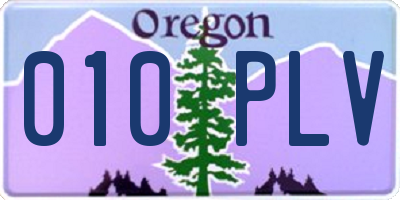 OR license plate 010PLV