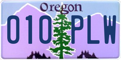 OR license plate 010PLW