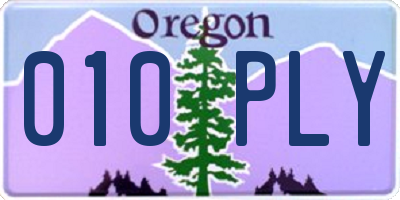 OR license plate 010PLY