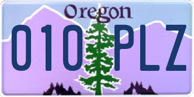 OR license plate 010PLZ