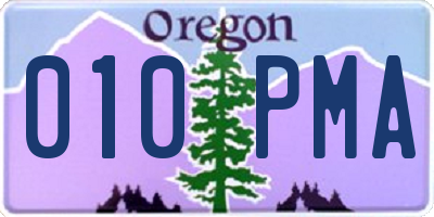 OR license plate 010PMA