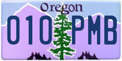 OR license plate 010PMB
