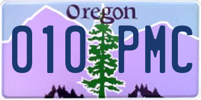 OR license plate 010PMC