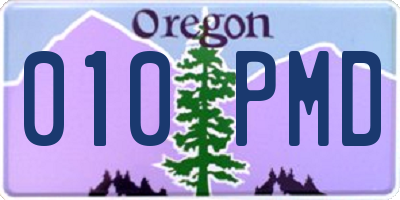 OR license plate 010PMD