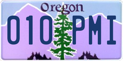 OR license plate 010PMI