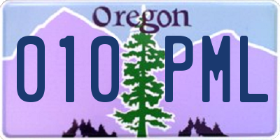 OR license plate 010PML