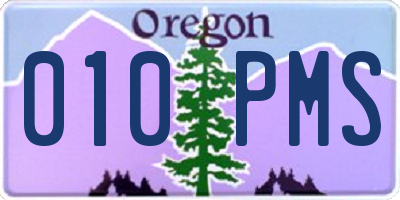 OR license plate 010PMS