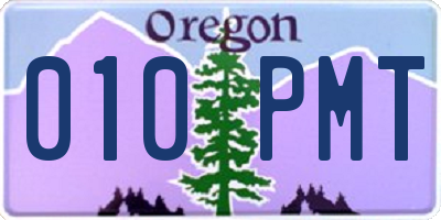 OR license plate 010PMT