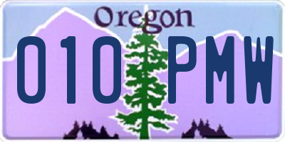 OR license plate 010PMW