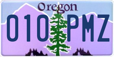 OR license plate 010PMZ