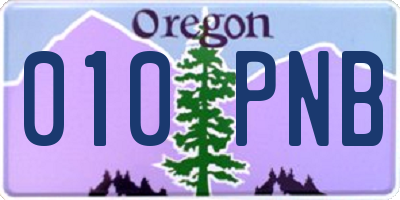 OR license plate 010PNB