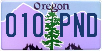 OR license plate 010PND
