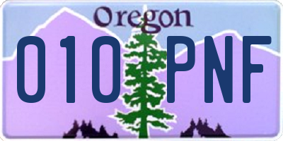 OR license plate 010PNF