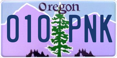 OR license plate 010PNK