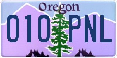 OR license plate 010PNL