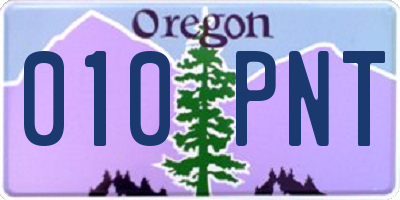 OR license plate 010PNT