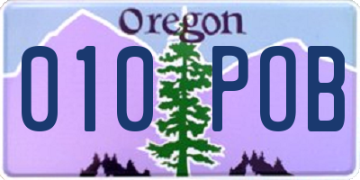 OR license plate 010POB