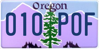 OR license plate 010POF