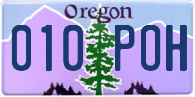 OR license plate 010POH