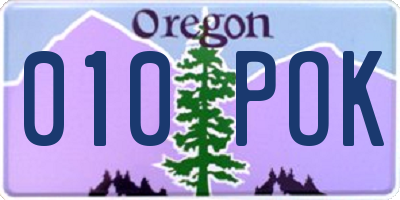 OR license plate 010POK